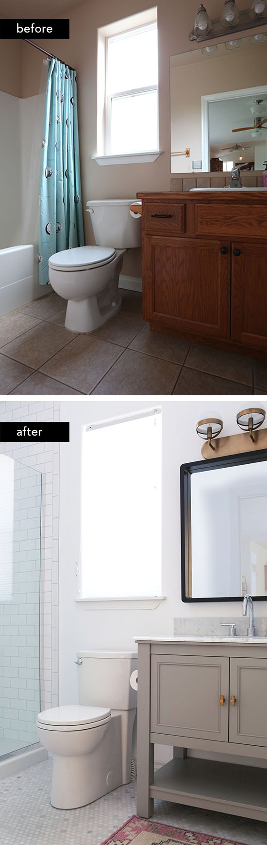Our Budget-Friendly Guest Bathroom Remodel | At Home In Love
